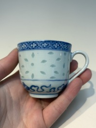 N16 Chinese blue and white cups and 24 saucers, various marks, Kangxi and later