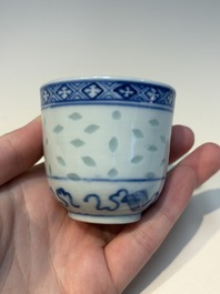 N16 Chinese blue and white cups and 24 saucers, various marks, Kangxi and later