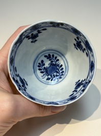 N16 Chinese blue and white cups and 24 saucers, various marks, Kangxi and later