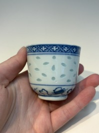 N16 Chinese blue and white cups and 24 saucers, various marks, Kangxi and later