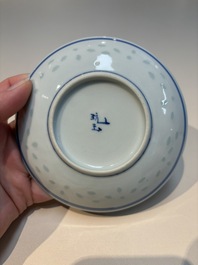 N16 Chinese blue and white cups and 24 saucers, various marks, Kangxi and later