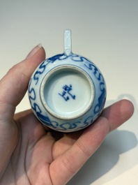 N16 Chinese blue and white cups and 24 saucers, various marks, Kangxi and later