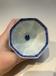 N16 Chinese blue and white cups and 24 saucers, various marks, Kangxi and later