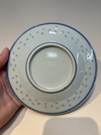 N16 Chinese blue and white cups and 24 saucers, various marks, Kangxi and later