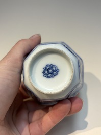 N16 Chinese blue and white cups and 24 saucers, various marks, Kangxi and later