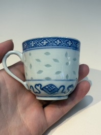 N16 Chinese blue and white cups and 24 saucers, various marks, Kangxi and later