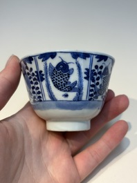 N16 Chinese blue and white cups and 24 saucers, various marks, Kangxi and later