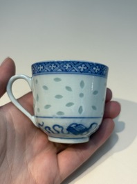 N16 Chinese blue and white cups and 24 saucers, various marks, Kangxi and later