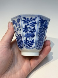 N16 Chinese blue and white cups and 24 saucers, various marks, Kangxi and later