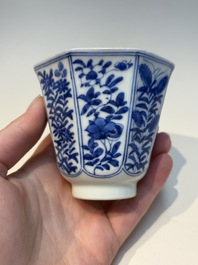 N16 Chinese blue and white cups and 24 saucers, various marks, Kangxi and later