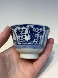 N16 Chinese blue and white cups and 24 saucers, various marks, Kangxi and later