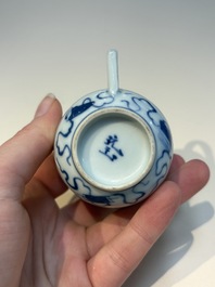 N16 Chinese blue and white cups and 24 saucers, various marks, Kangxi and later