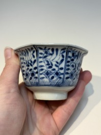 N16 Chinese blue and white cups and 24 saucers, various marks, Kangxi and later