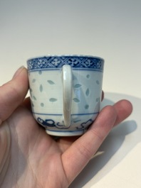 N16 Chinese blue and white cups and 24 saucers, various marks, Kangxi and later