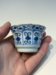 N16 Chinese blue and white cups and 24 saucers, various marks, Kangxi and later