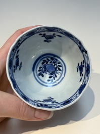 N16 Chinese blue and white cups and 24 saucers, various marks, Kangxi and later