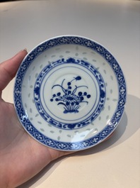 N16 Chinese blue and white cups and 24 saucers, various marks, Kangxi and later