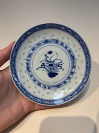 N16 Chinese blue and white cups and 24 saucers, various marks, Kangxi and later