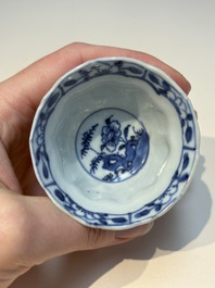 N16 Chinese blue and white cups and 24 saucers, various marks, Kangxi and later