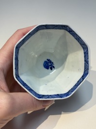 N16 Chinese blue and white cups and 24 saucers, various marks, Kangxi and later