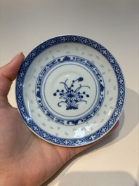 N16 Chinese blue and white cups and 24 saucers, various marks, Kangxi and later