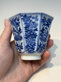 N16 Chinese blue and white cups and 24 saucers, various marks, Kangxi and later