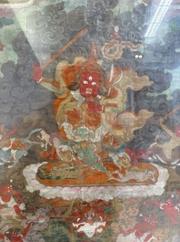 A fine Tibetan 'Begtse Chen' thangka, 18th C.