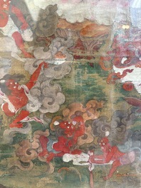 A fine Tibetan 'Begtse Chen' thangka, 18th C.