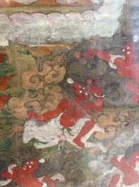 A fine Tibetan 'Begtse Chen' thangka, 18th C.