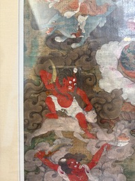 A fine Tibetan 'Begtse Chen' thangka, 18th C.