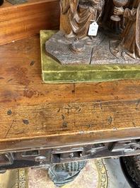 A large Chinese wooden 'Tiaoan' or altar table with chilong design, 19th C.