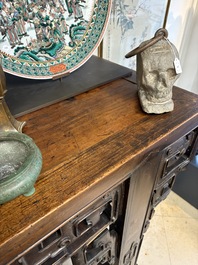 A large Chinese wooden 'Tiaoan' or altar table with chilong design, 19th C.