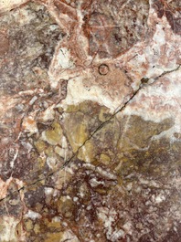 A Chinese marble-topped hongmu console table, 19/20th C.