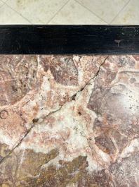 A Chinese marble-topped hongmu console table, 19/20th C.