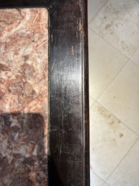 A Chinese marble-topped hongmu console table, 19/20th C.