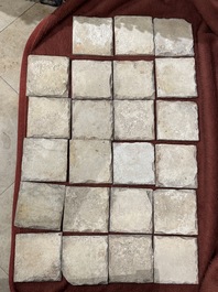 A collection of 60 polychrome 'Palmette' tiles, Spain or Portugal, 17th C.