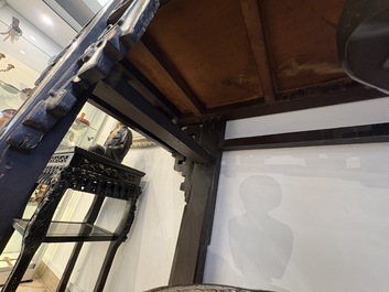 A large Chinese wooden 'Tiaoan' or altar table with chilong design, 19th C.