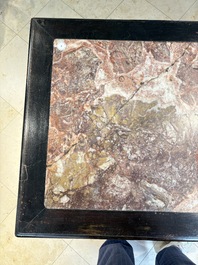 A Chinese marble-topped hongmu console table, 19/20th C.