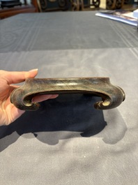 A collection of 38 Chinese wooden stands and a box, 19/20th C.