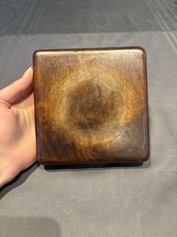 A collection of 38 Chinese wooden stands and a box, 19/20th C.