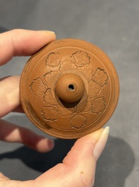 Three Chinese Yixing stoneware teapots, Chen Ziwen 陳子文 and Wen Cai 文彩 mark, Kangxi and later