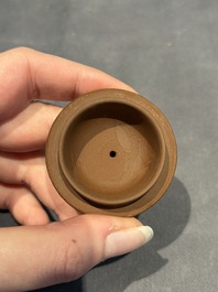 Two Chinese Yixing stoneware teapots, Zheng He 正和 mark, Kangxi and later