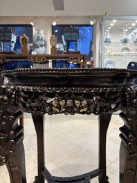 A large Chinese hongmu stand, 19th C.