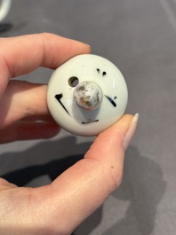 Two Chinese famille rose covered teapots and a qianjiang cai covered teapot, signed Wang Shaowei 王少維, 19th C.