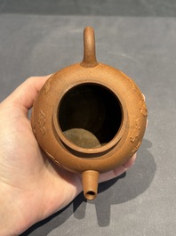 Two Chinese Yixing stoneware teapots, Zheng He 正和 mark, Kangxi and later