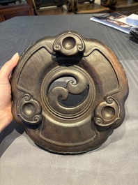 A collection of 38 Chinese wooden stands and a box, 19/20th C.