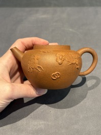 Two Chinese Yixing stoneware teapots, Zheng He 正和 mark, Kangxi and later