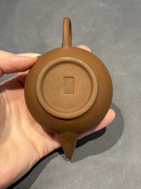 Two Chinese Yixing stoneware teapots, Zheng He 正和 mark, Kangxi and later