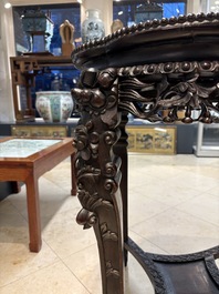 A large Chinese hongmu stand, 19th C.