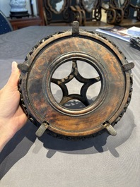 A collection of 38 Chinese wooden stands and a box, 19/20th C.